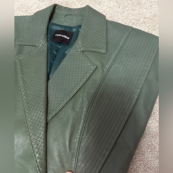 Retrofete - Jessica Leather Mini Dress - Army Green - size Small - Gorgeous Cond - Picture 4 of 16